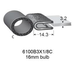 PINCHWELD BLACK TOP BULB 16mm