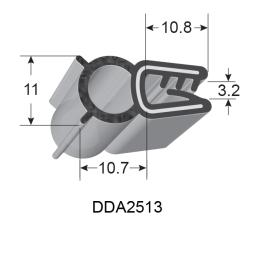 RUBBER EDGE TRIMS WITH 10mm BULB - 3.2mm PANEL (1/8