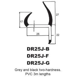 P.V.C SECTIONS - DUROMETER DOOR SEAL - (GREY/D GREY)