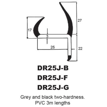 P.V.C SECTIONS - DUROMETER DOOR SEAL - (GREY/D GREY)