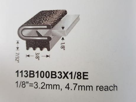 PINCHWELD With EPMB Sponge Side Bulb 1/8"