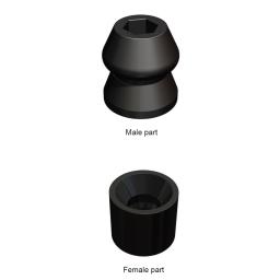 RUBBER DOOR HOLDER - MALE PART (BLACK)