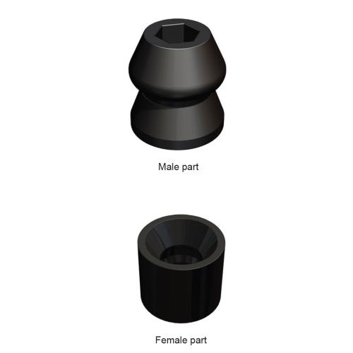 RUBBER DOOR HOLDER - FEMALE PART (BLACK)