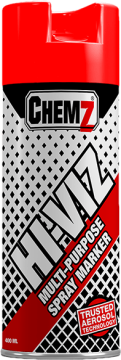 CHEMZ HI-VIZ RED MARKER SPRAY UPSIDE DOWN