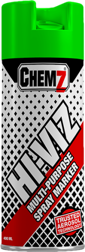 CHEMZ HI-VIZ GREEN MARKER SPRAY UPSIDE DOWN
