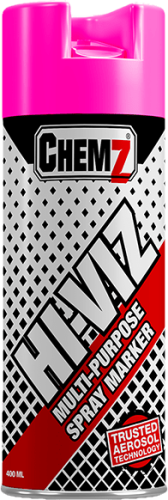 CHEMZ HI-VIZ PINK MARKER SPRAY UPSIDE DOWN