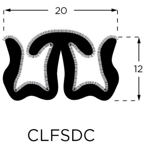Flock Sprayed Double Flex Rubber Channel 